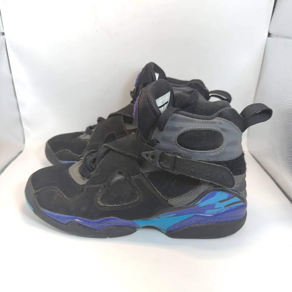 Nike Air Jordan 8 Retro Aqua 2015 Black Concord 305368-025 Youth Size 4.5Y